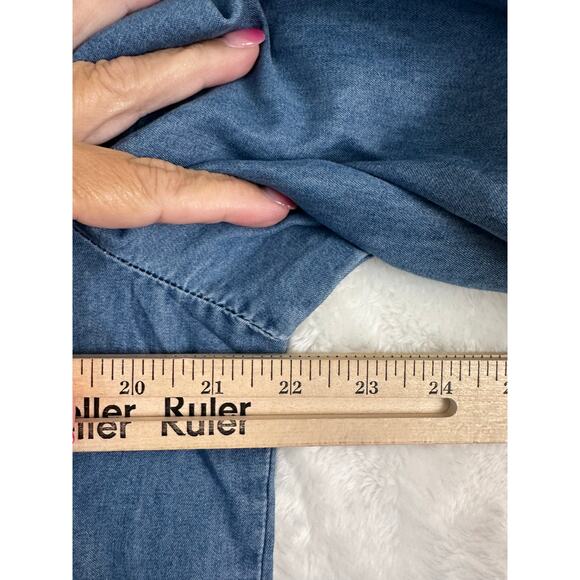 Chico's Blue Button Down Shirt - Picture 6 of 9